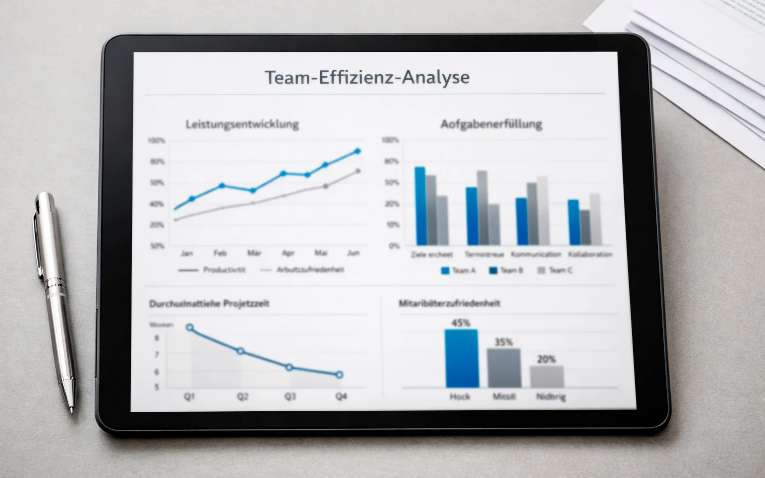 Ubersichtliches Diagramm mit Teamleistungsdaten und Formkurven